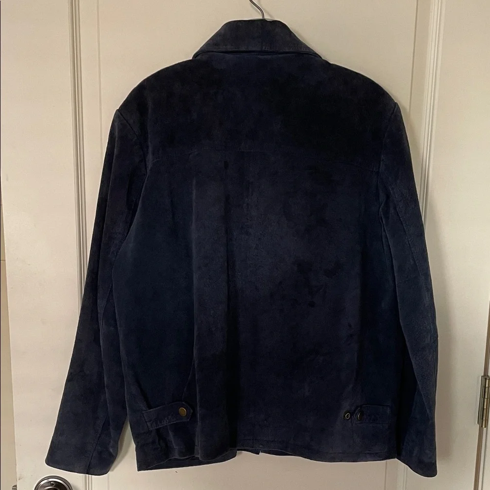 Women’s Suede Navy Blue Jacket - Picture 5 of 6